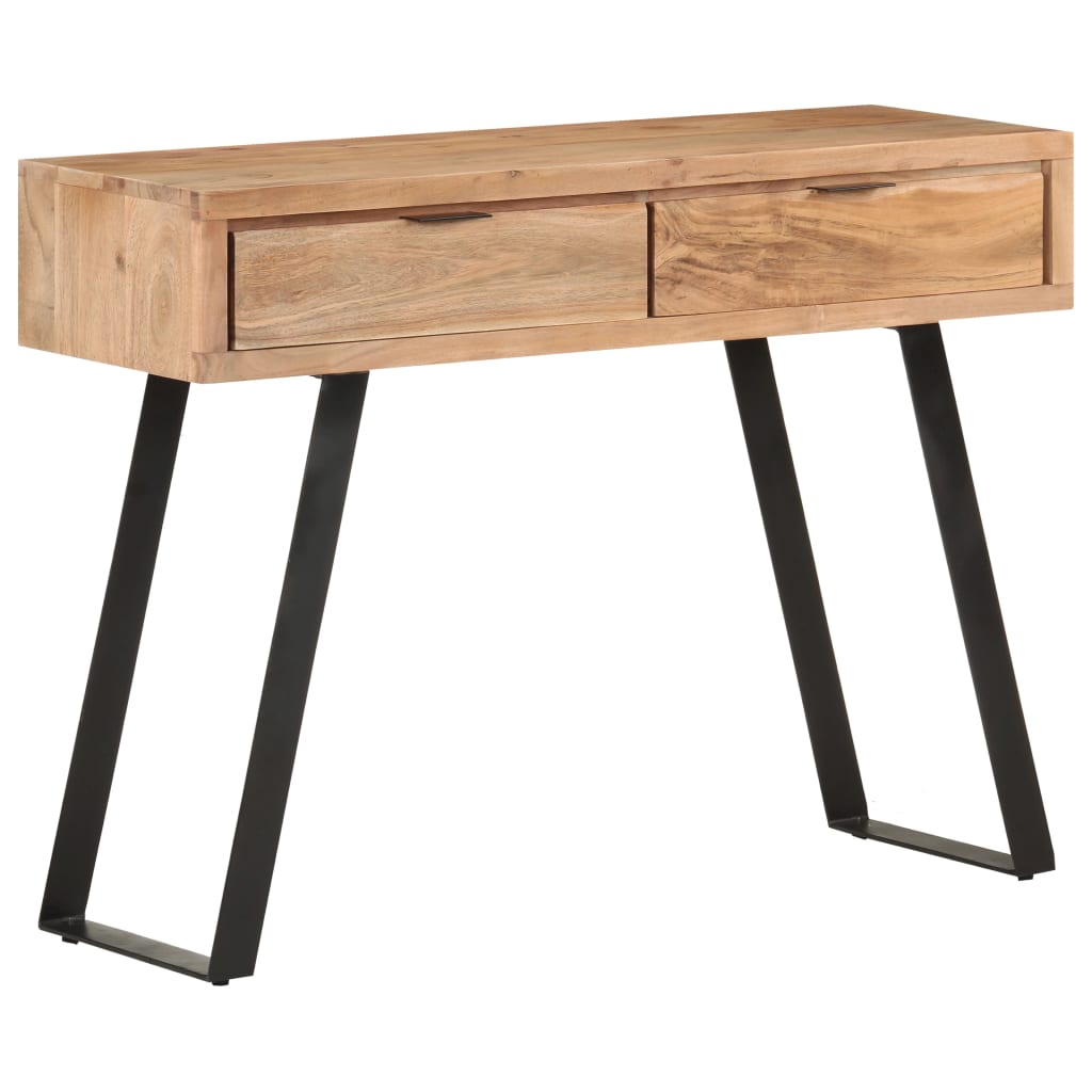 Table console 100x35x76 cm Bois d'acacia avec bord naturel - XIOS
