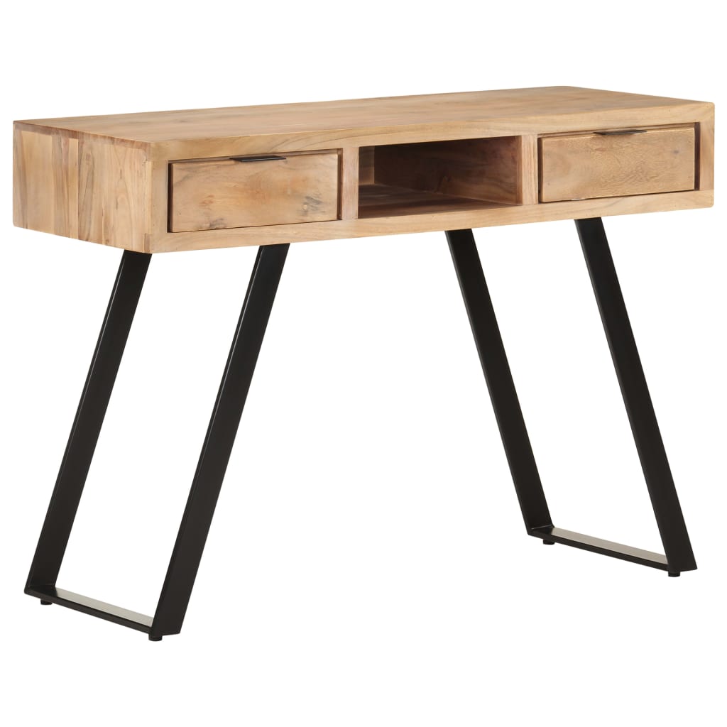 Bureau 107x45x79 cm Bois d'acacia solide avec bord naturel - XIOS