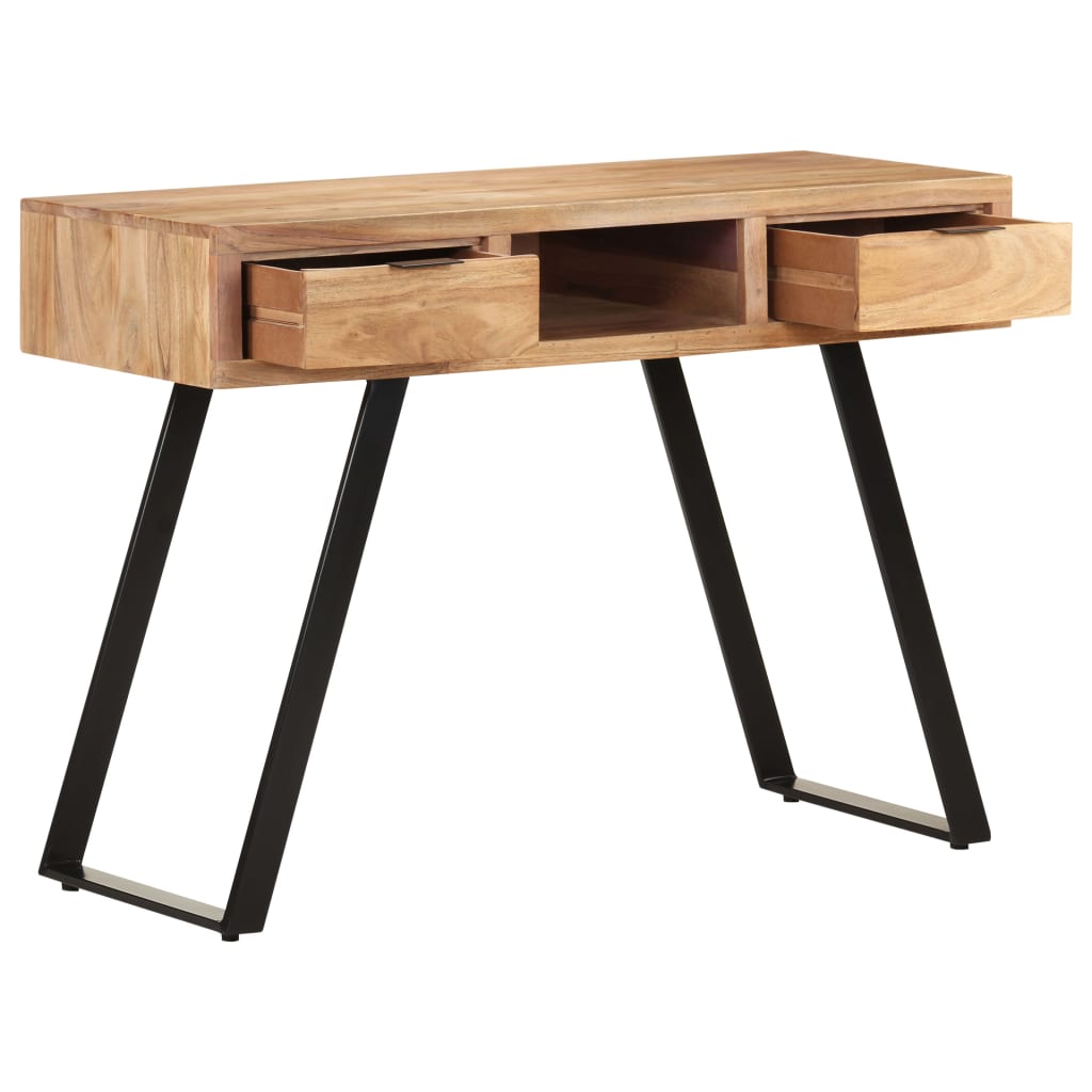 Bureau 107x45x79 cm Bois d'acacia solide avec bord naturel - XIOS
