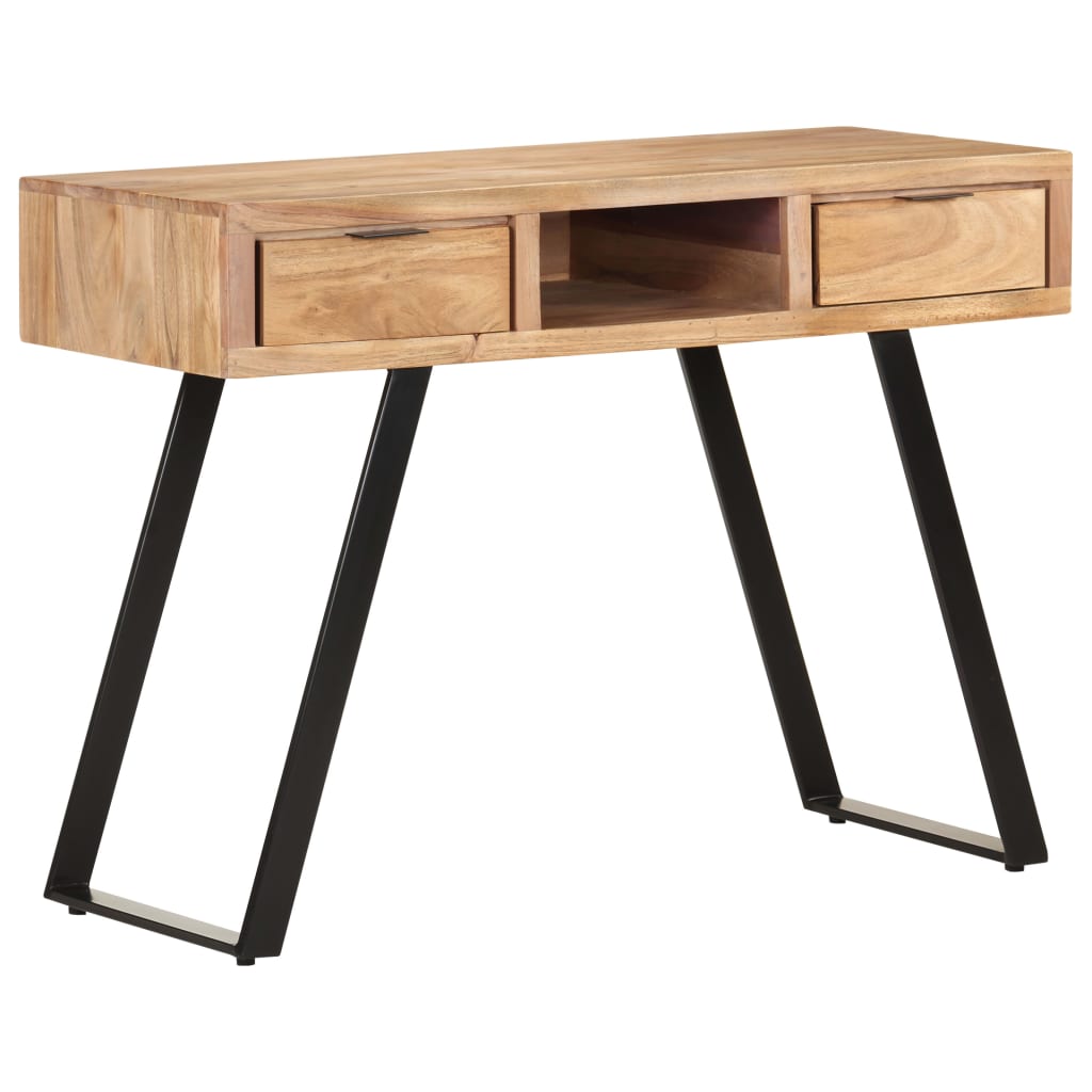 Bureau 107x45x79 cm Bois d'acacia solide avec bord naturel - XIOS