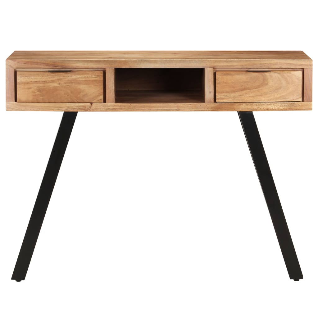 Bureau 107x45x79 cm Bois d'acacia solide avec bord naturel - XIOS