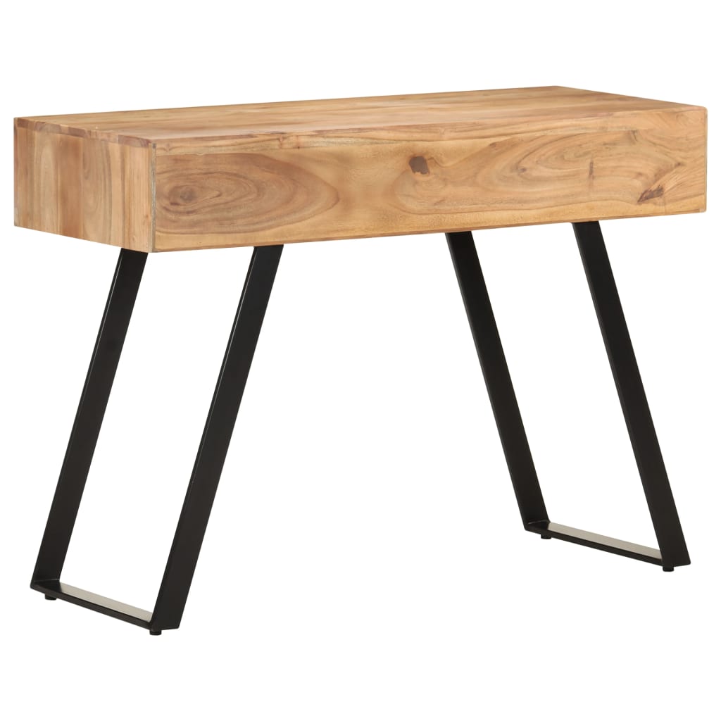 Bureau 107x45x79 cm Bois d'acacia solide avec bord naturel - XIOS