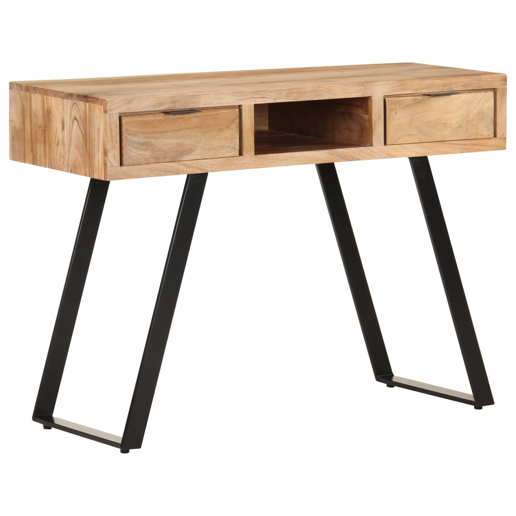 Bureau 107x45x79 cm Bois d'acacia solide avec bord naturel - XIOS