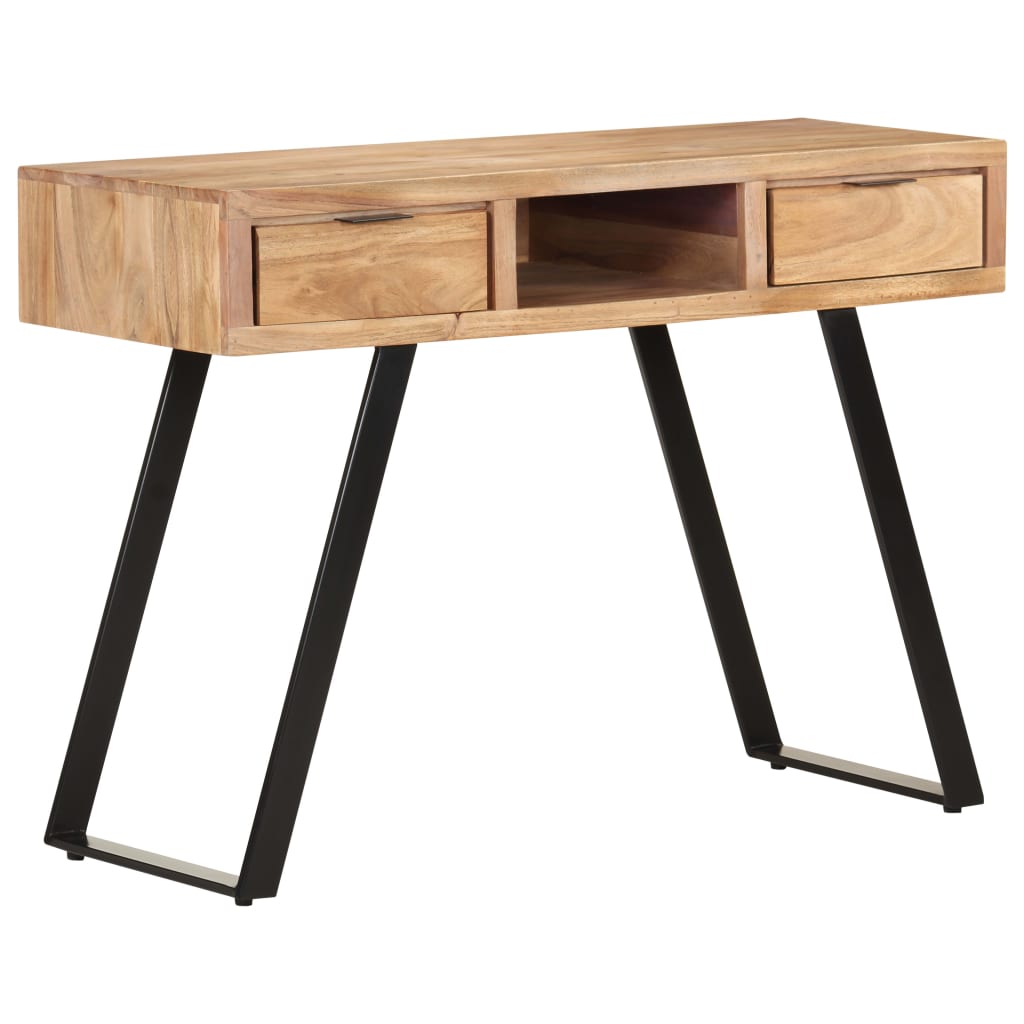 Bureau 107x45x79 cm Bois d'acacia solide avec bord naturel - XIOS