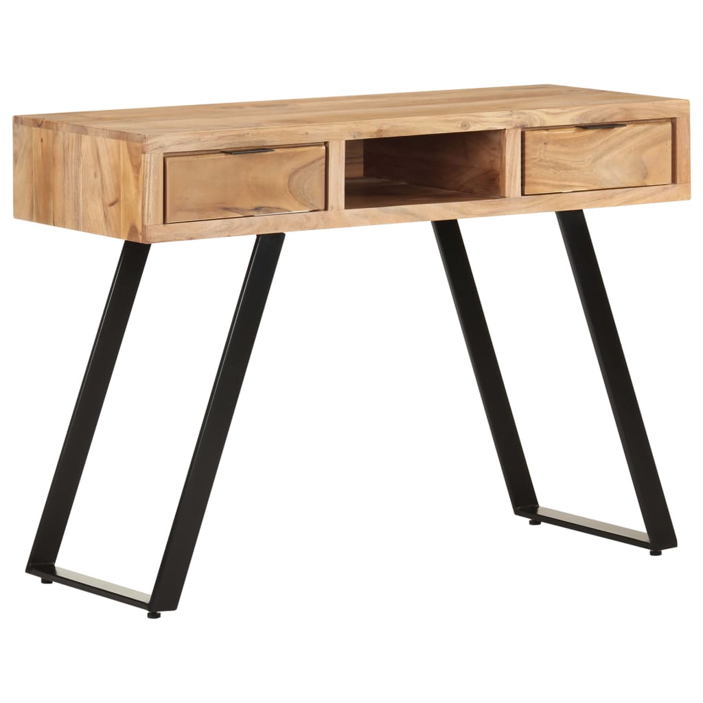 Bureau 107x45x79 cm Bois d'acacia solide avec bord naturel - XIOS
