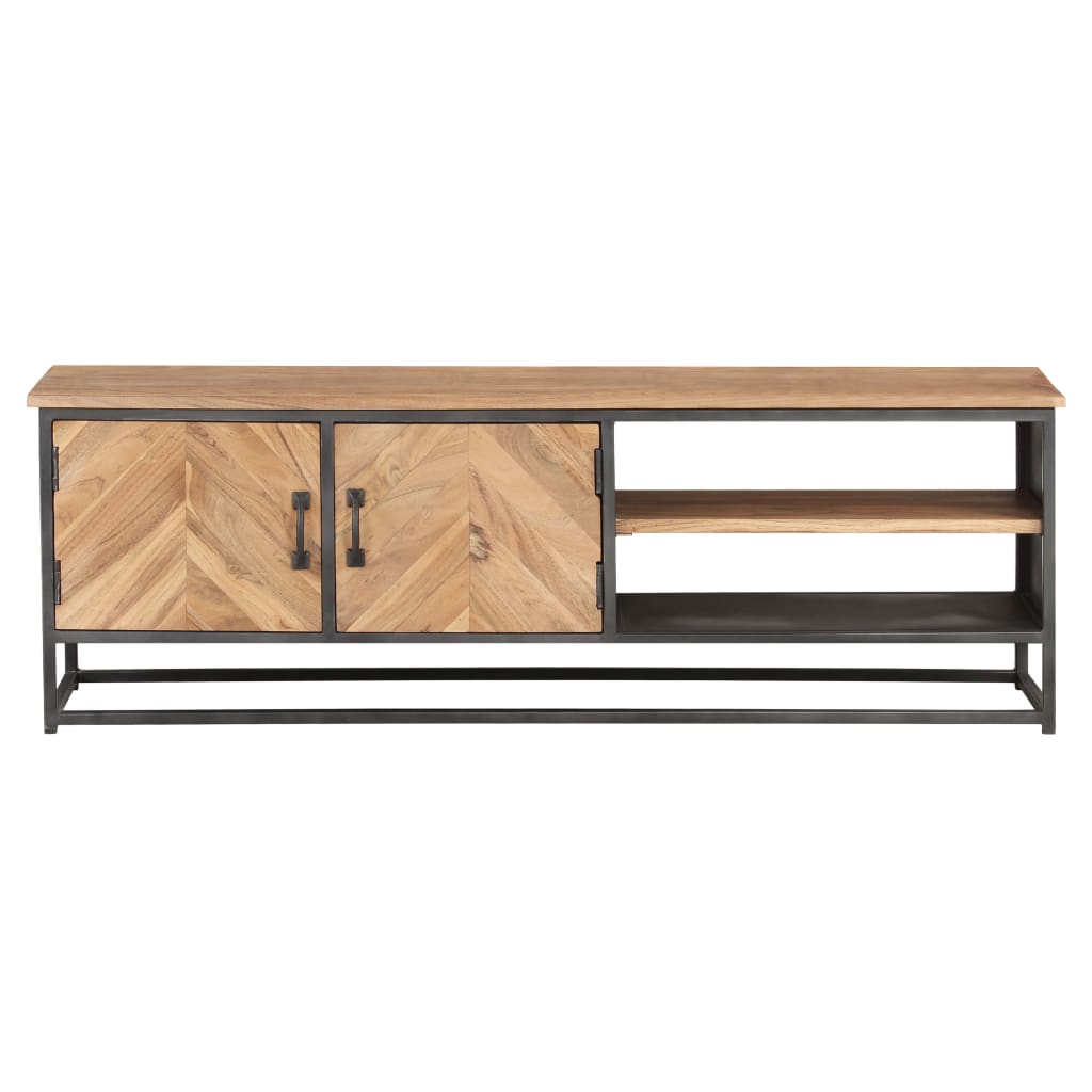 Meuble TV 120x30x40 cm Bois d'acacia massif - XIOS