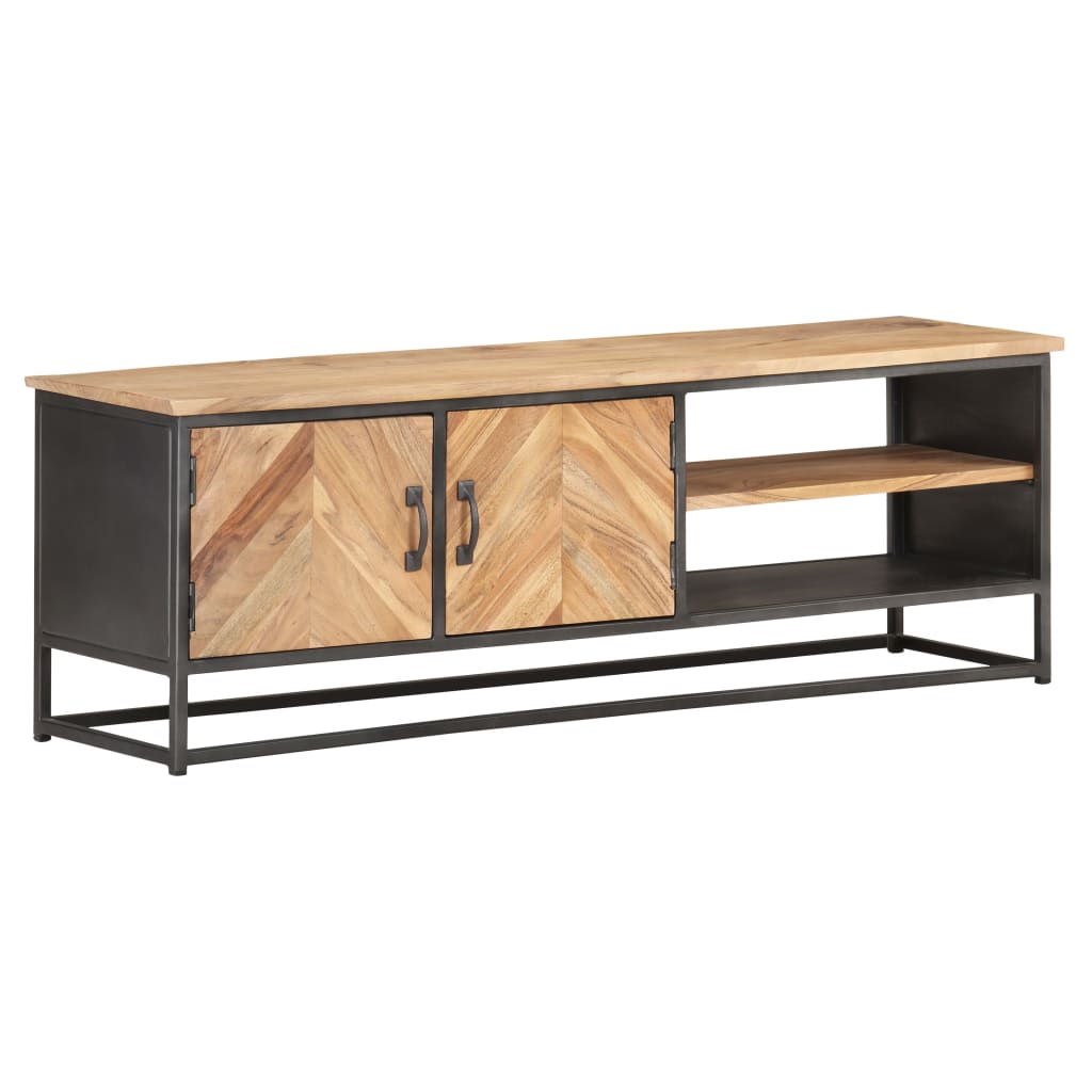 Meuble TV 120x30x40 cm Bois d'acacia massif - XIOS