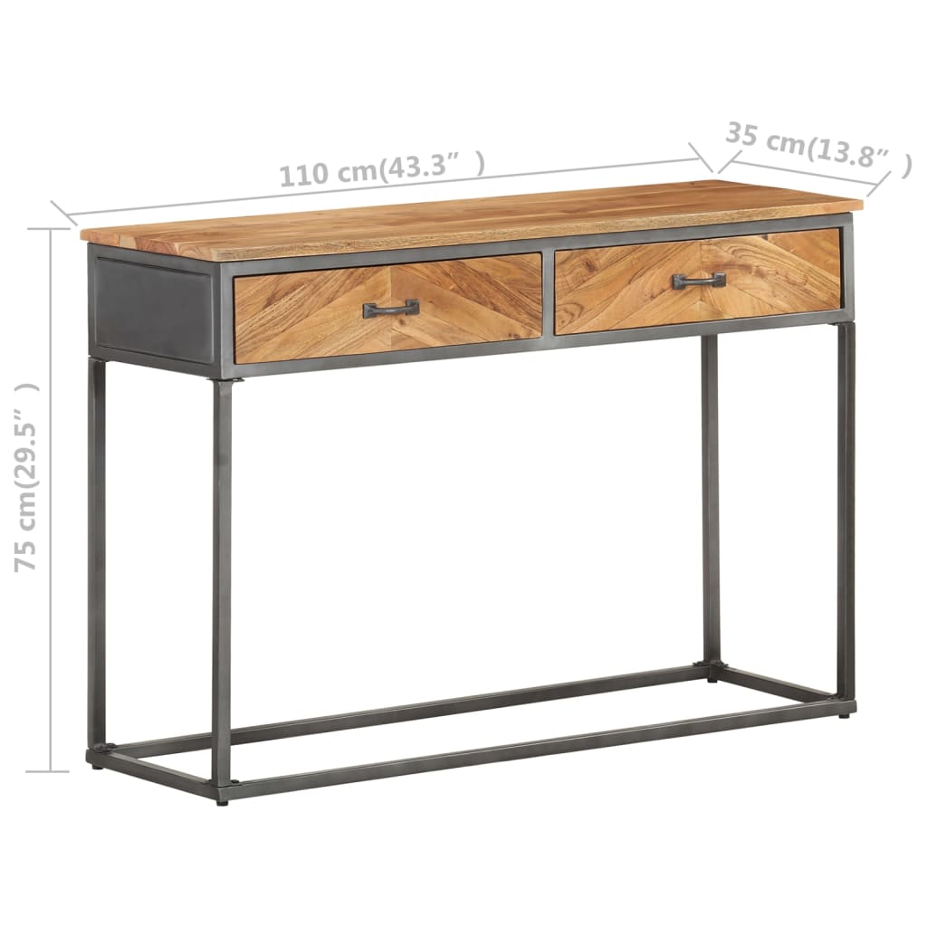 Table console 110x35x75 cm Bois d'acacia massif - XIOS