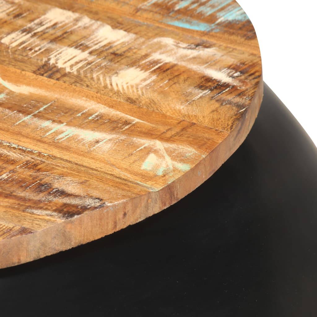 Table basse Noir 68x68x30 cm Bois de récupération solide - XIOS