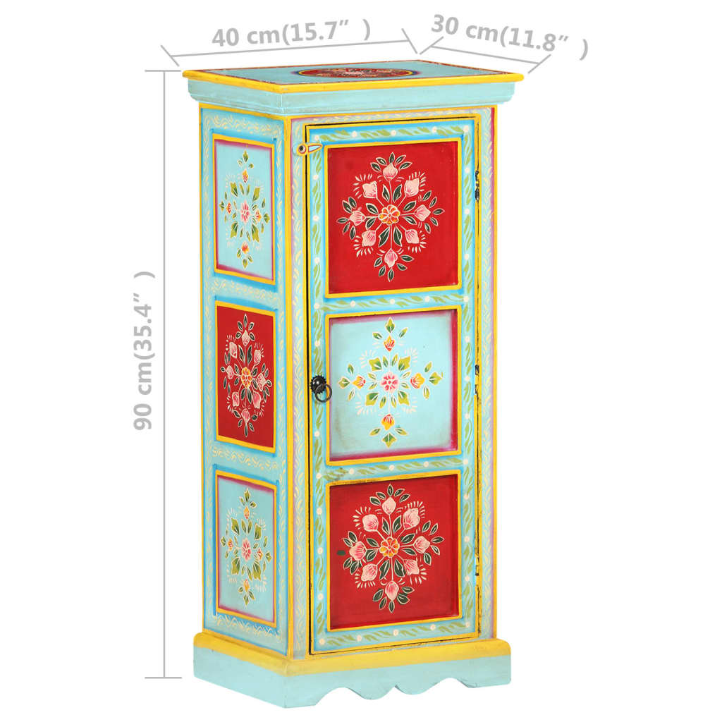 Buffet peint à la main 40x30x90 cm Bois de manguier solide - XIOS