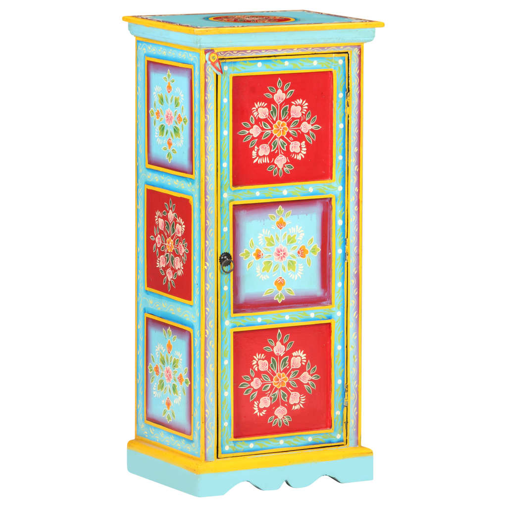 Buffet peint à la main 40x30x90 cm Bois de manguier solide