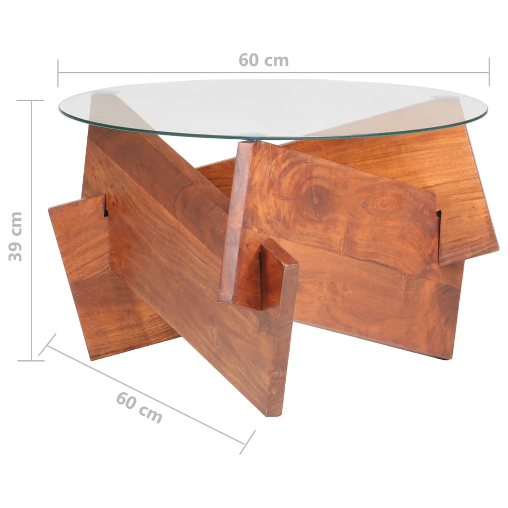 Table basse 60 cm Bois solide d'acacia - XIOS