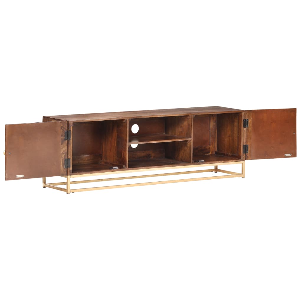 Meuble TV 124 x 29 x 45 cm en bois de manguier massif - XIOS