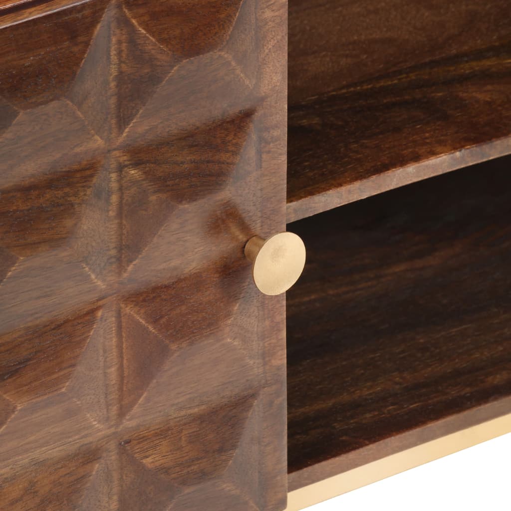 Meuble TV 124 x 29 x 45 cm en bois de manguier massif - XIOS