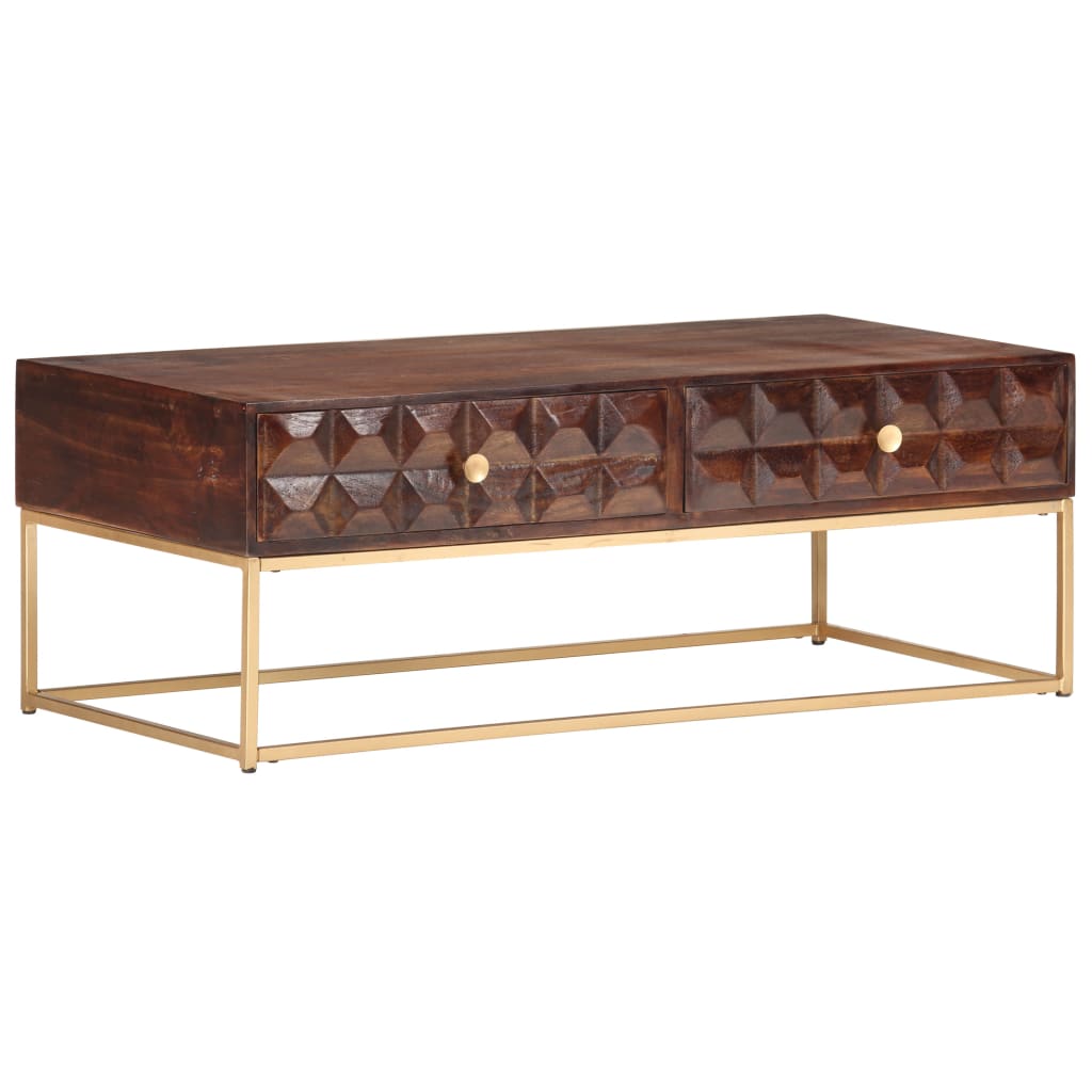 Table basse 112 x 50 x 40 cm en bois de manguier massif - XIOS