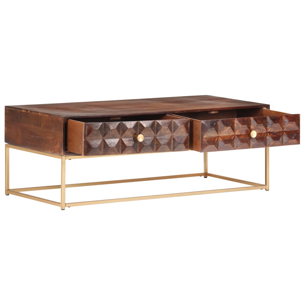 Table basse 112 x 50 x 40 cm en bois de manguier massif - XIOS