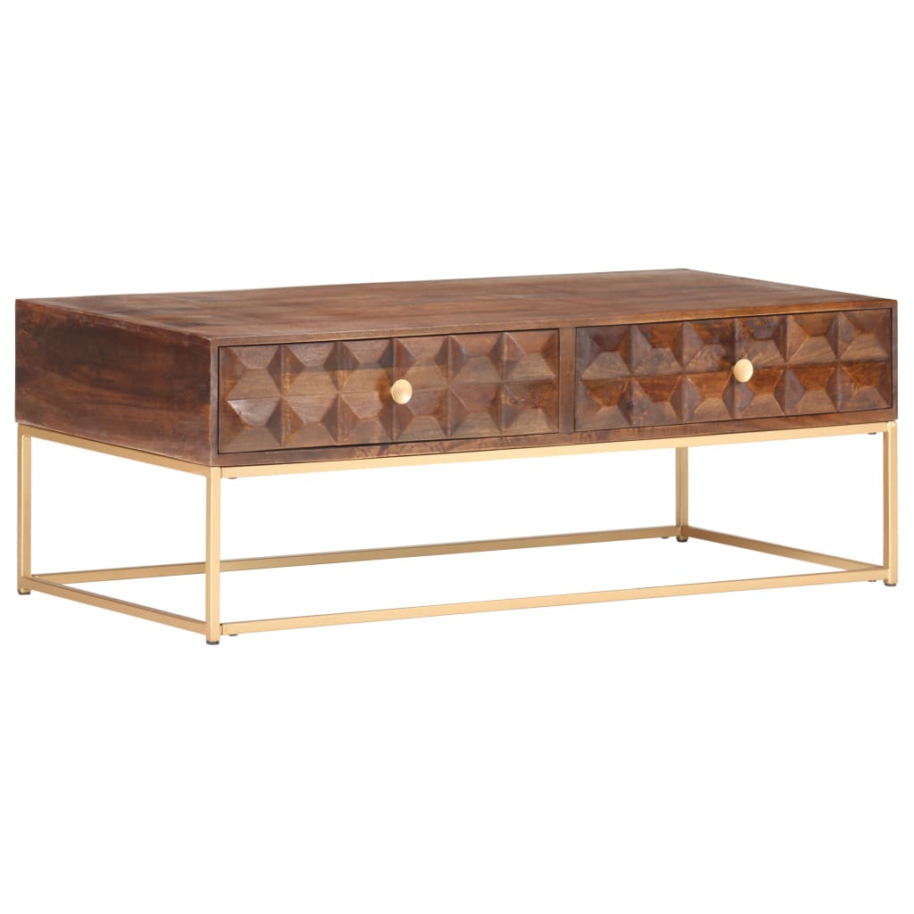 Table basse 112 x 50 x 40 cm en bois de manguier massif - XIOS