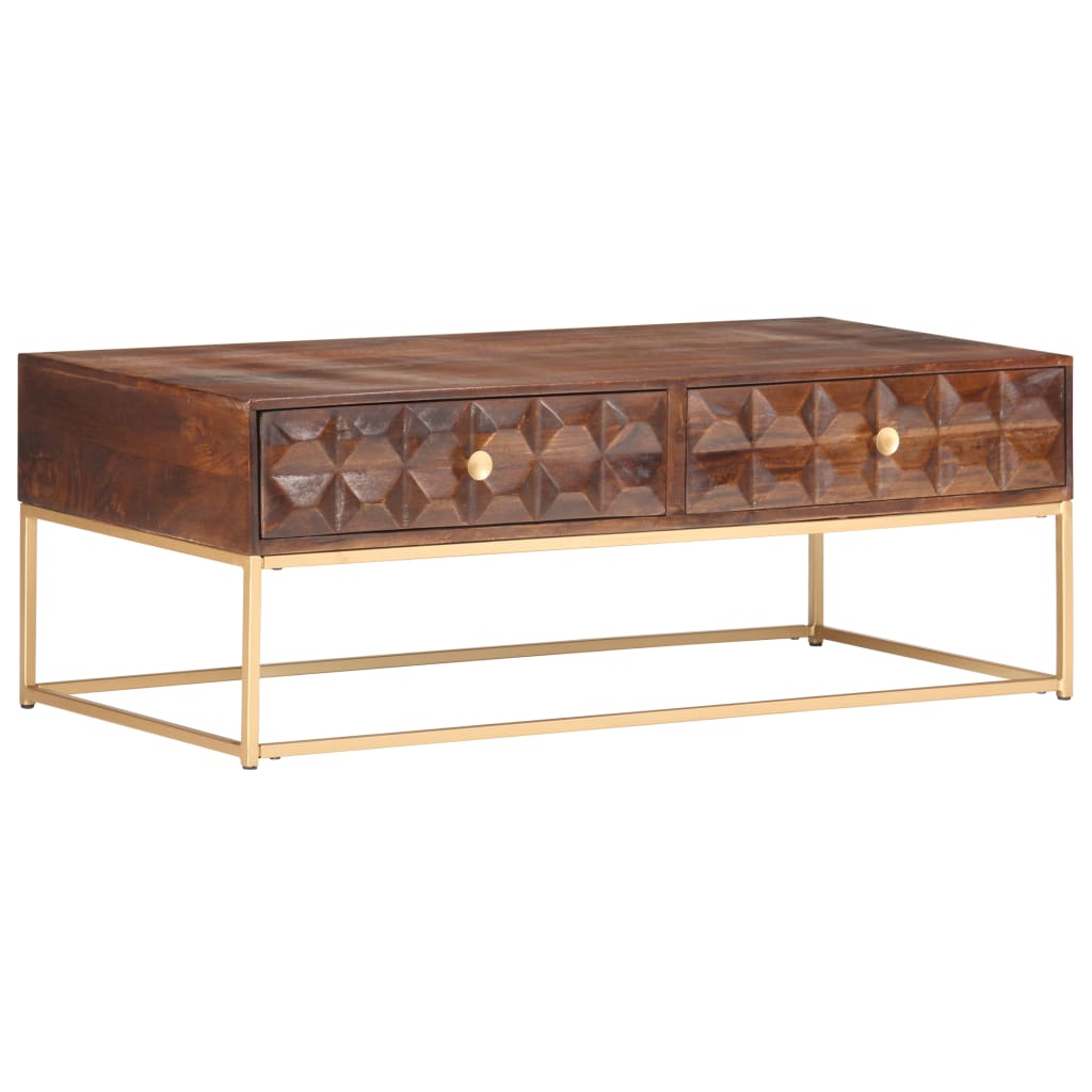 Table basse 112 x 50 x 40 cm en bois de manguier massif - XIOS