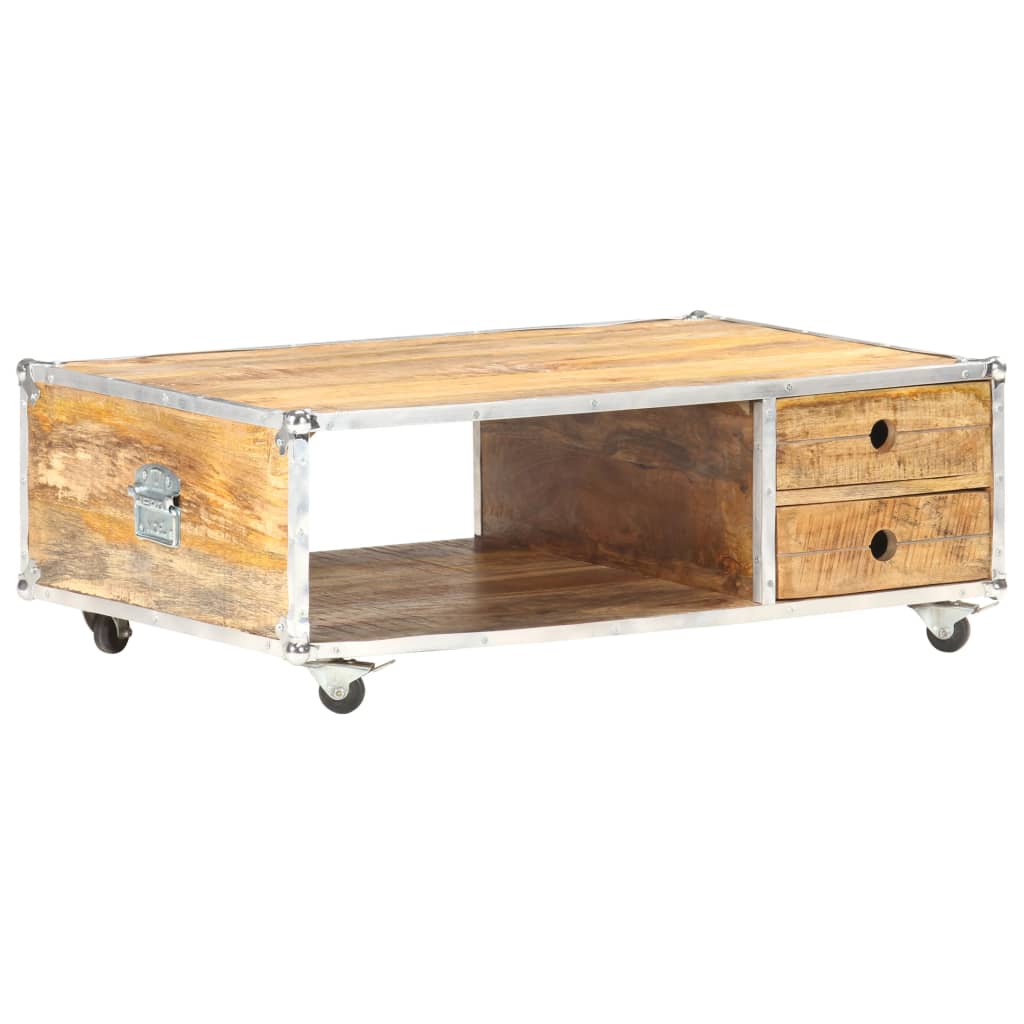 Table basse 89x59x33 cm Bois massif de manguier brut - XIOS