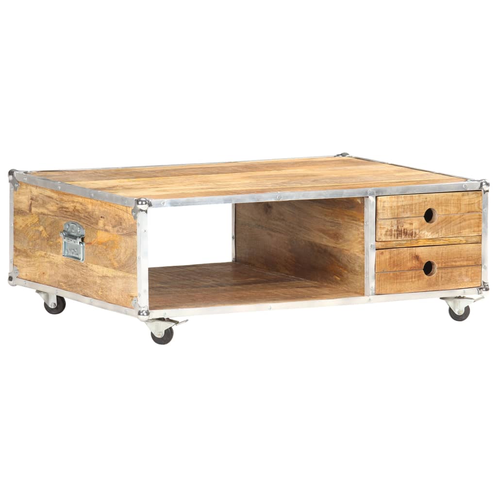 Table basse 89x59x33 cm Bois massif de manguier brut - XIOS