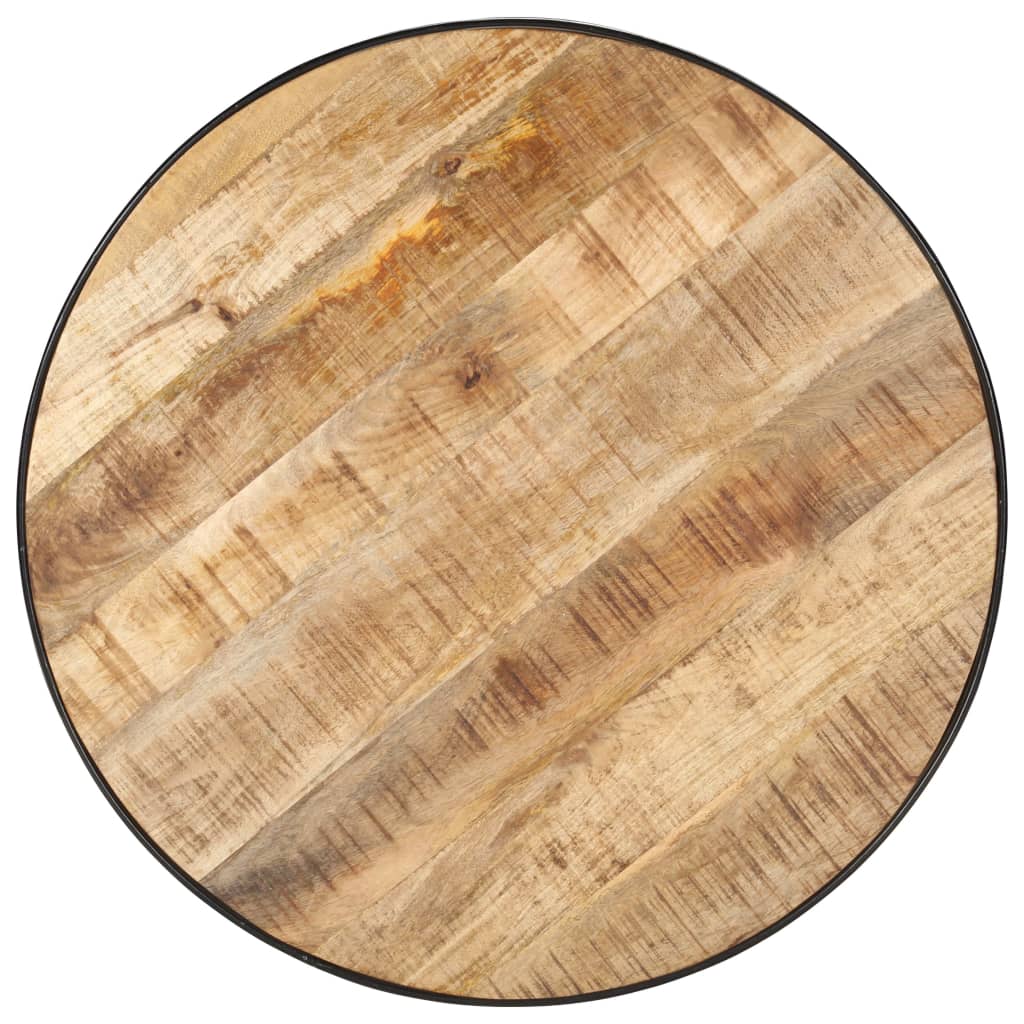 Table basse Noir 68x68x36 cm Bois massif de manguier brut - XIOS