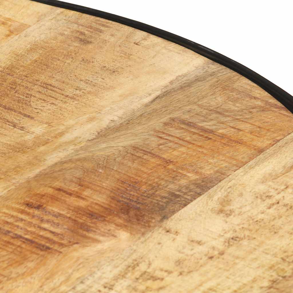 Table basse Noir 68x68x36 cm Bois massif de manguier brut - XIOS