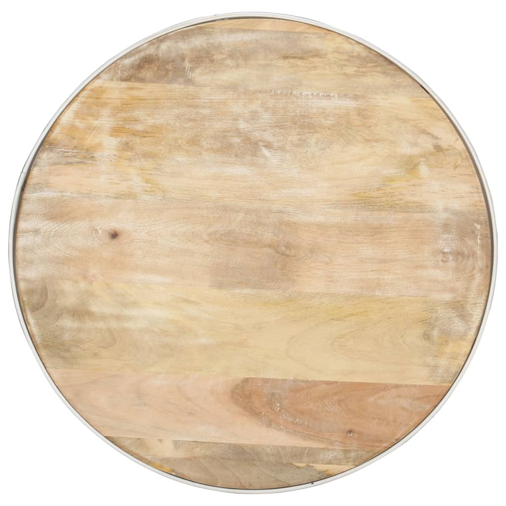 Table basse Blanc 68x68x36 cm Bois de manguier solide - XIOS