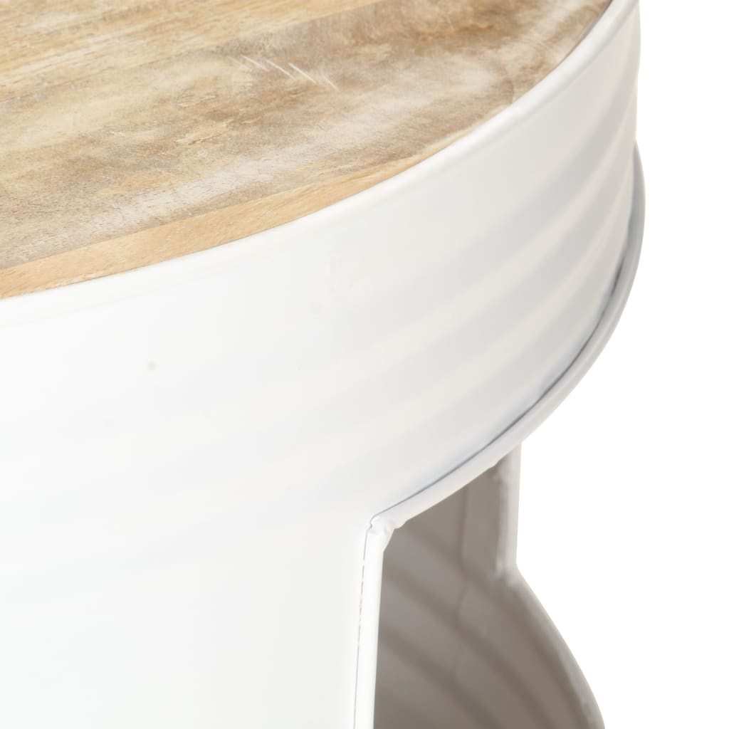 Table basse Blanc 68x68x36 cm Bois de manguier solide - XIOS