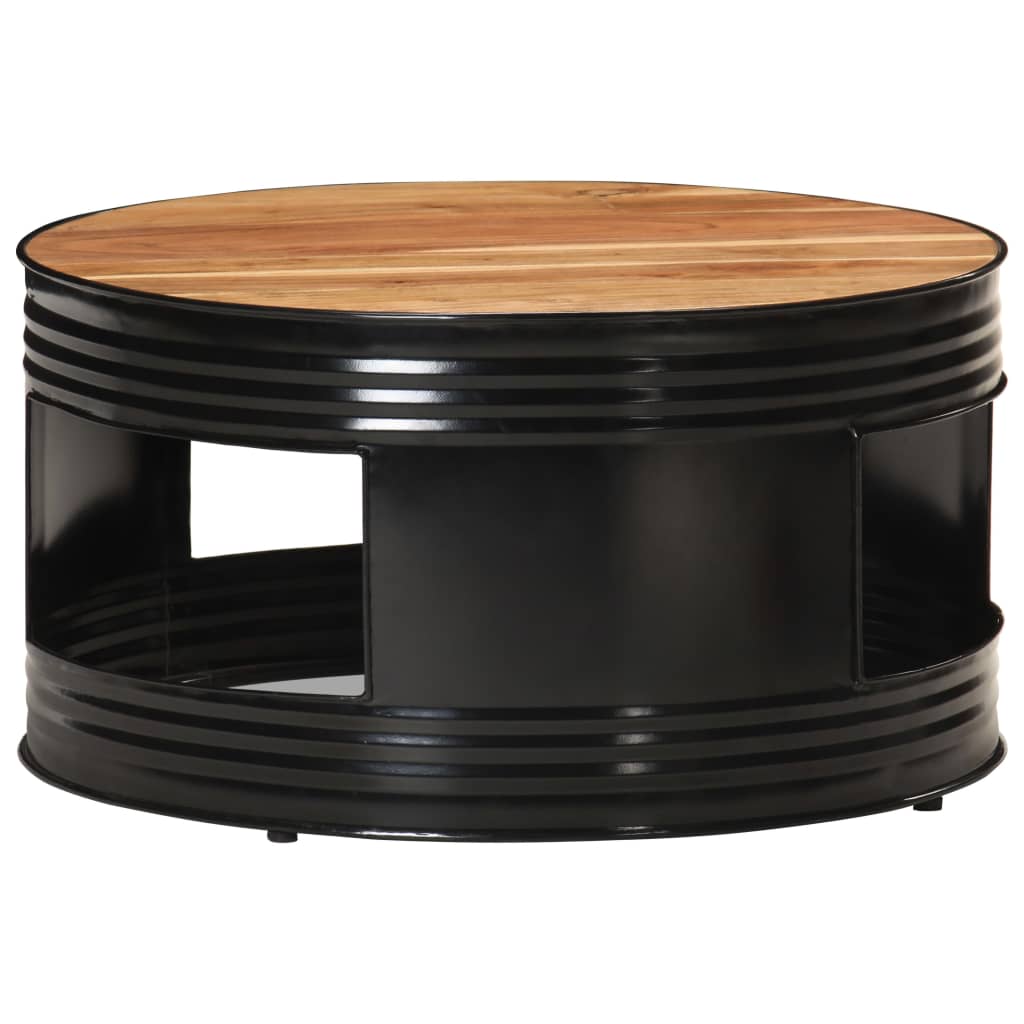Table basse Noir 68x68x36 cm Bois d'acacia massif - XIOS
