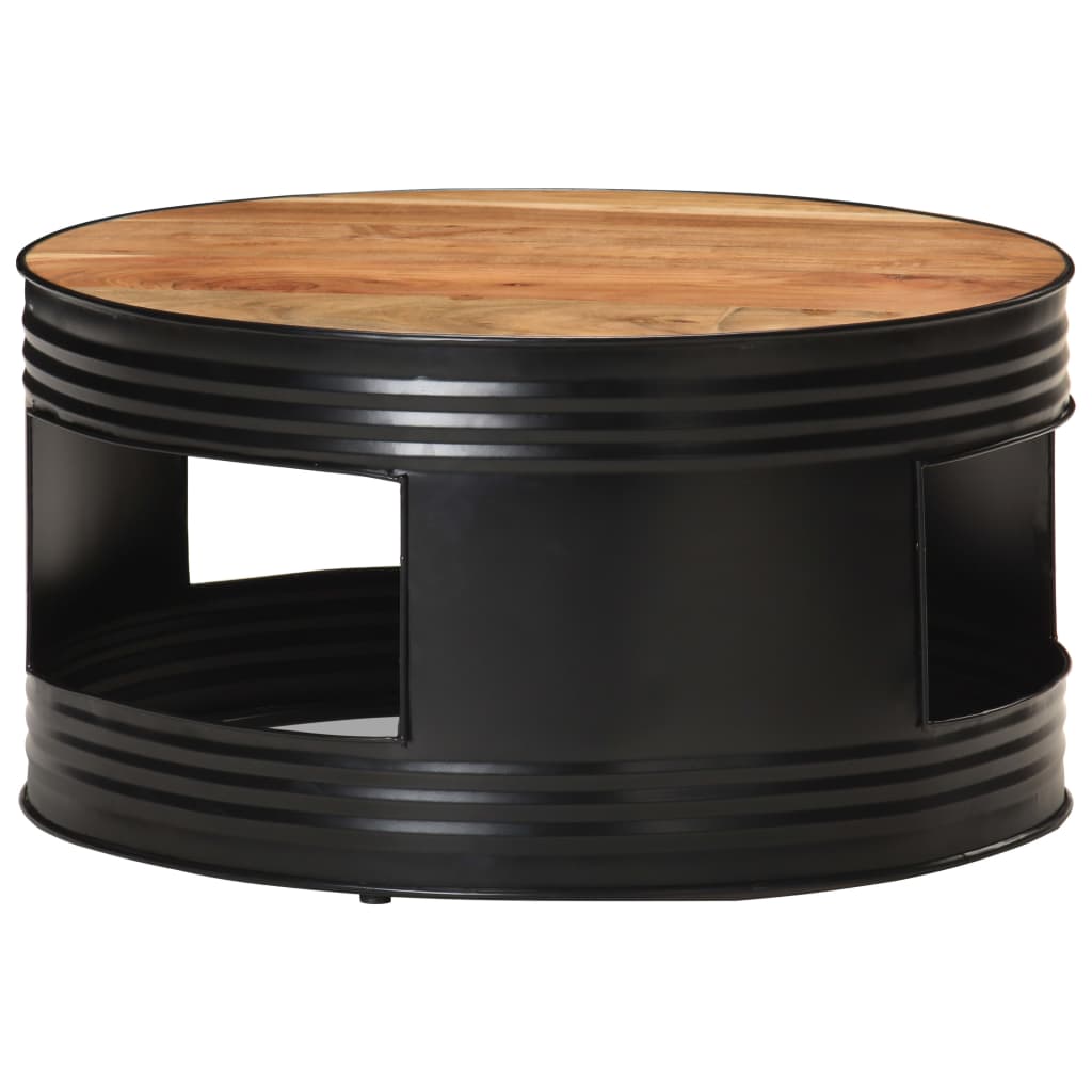 Table basse Noir 68x68x36 cm Bois d'acacia massif - XIOS