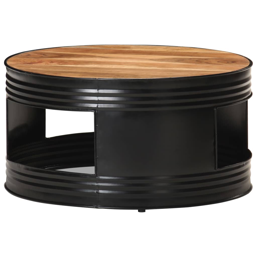 Table basse Noir 68x68x36 cm Bois d'acacia massif - XIOS