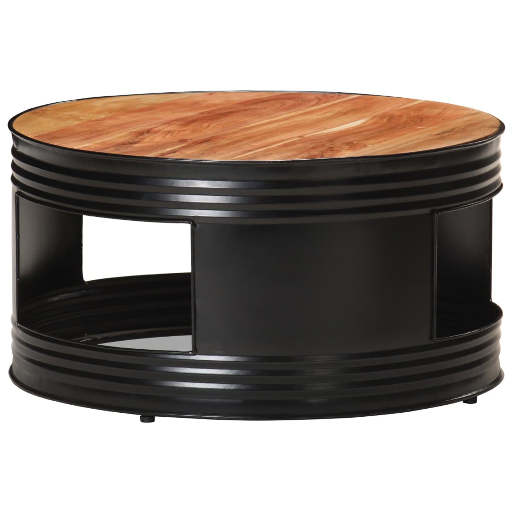 Table basse Noir 68x68x36 cm Bois d'acacia massif - XIOS