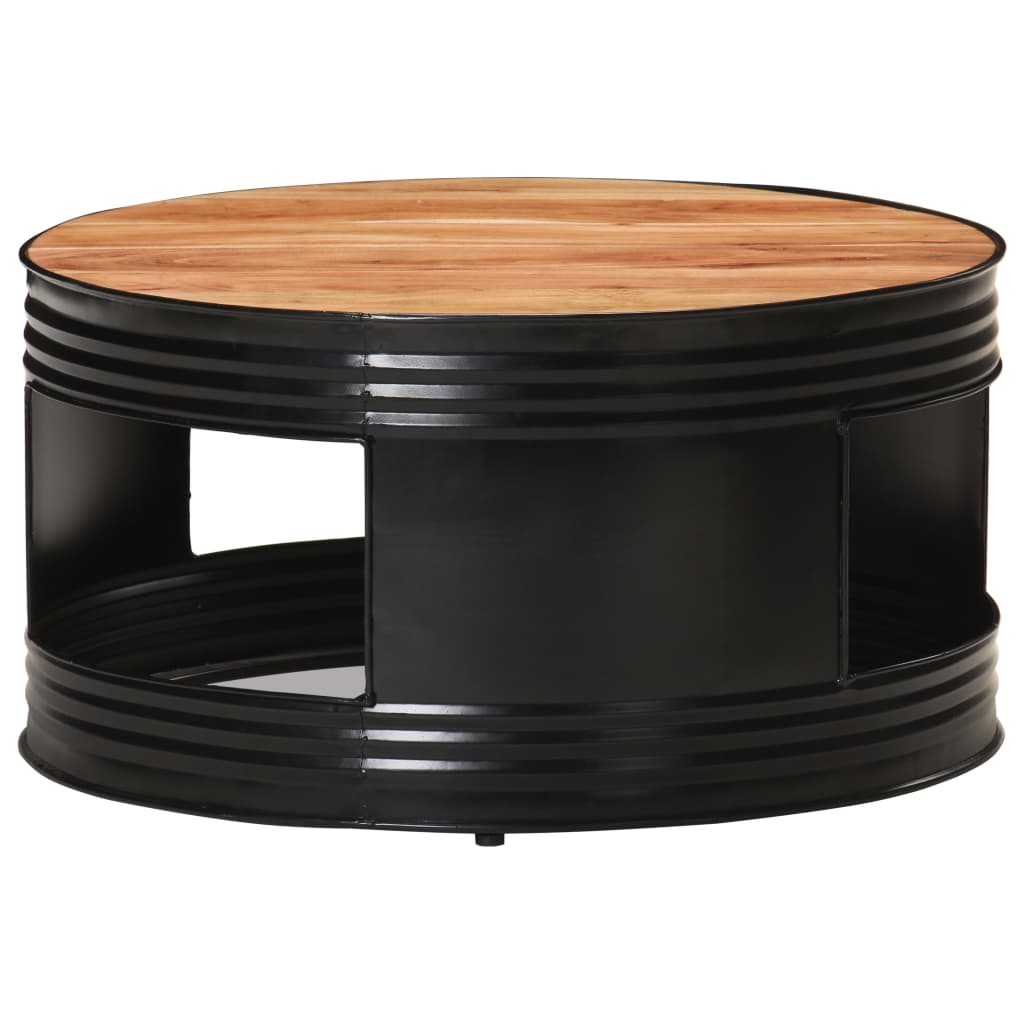 Table basse Noir 68x68x36 cm Bois d'acacia massif - XIOS