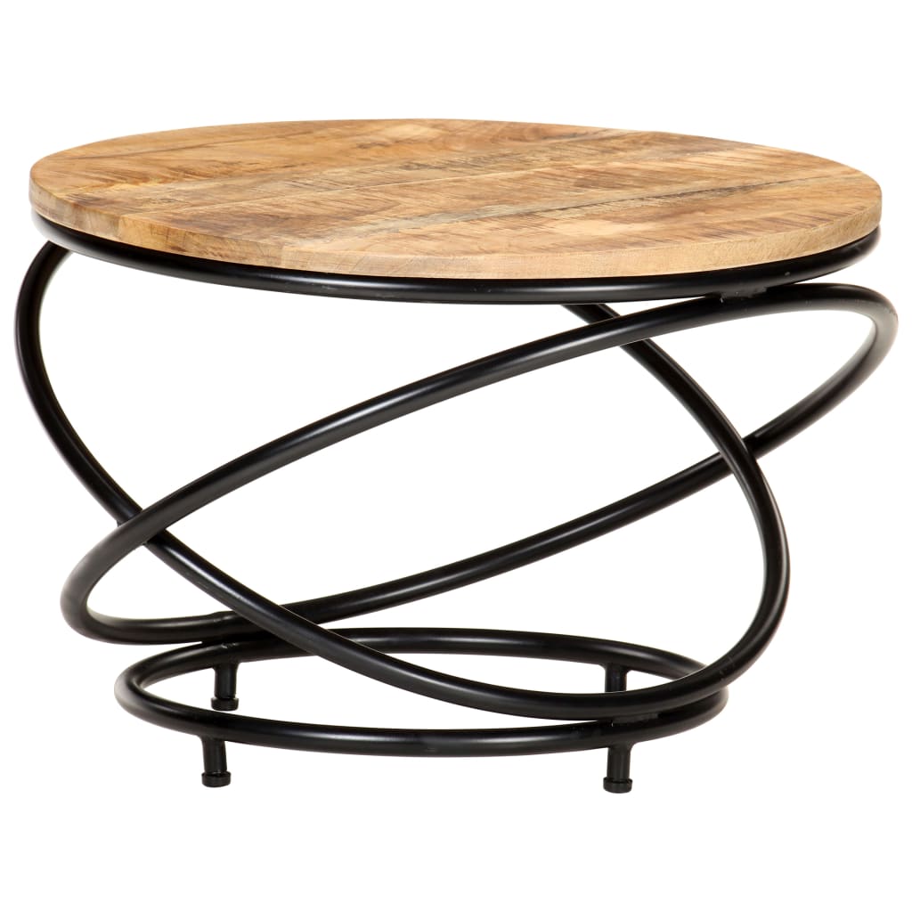 Table basse Noir 60x60x40 cm Bois massif de manguier brut - XIOS
