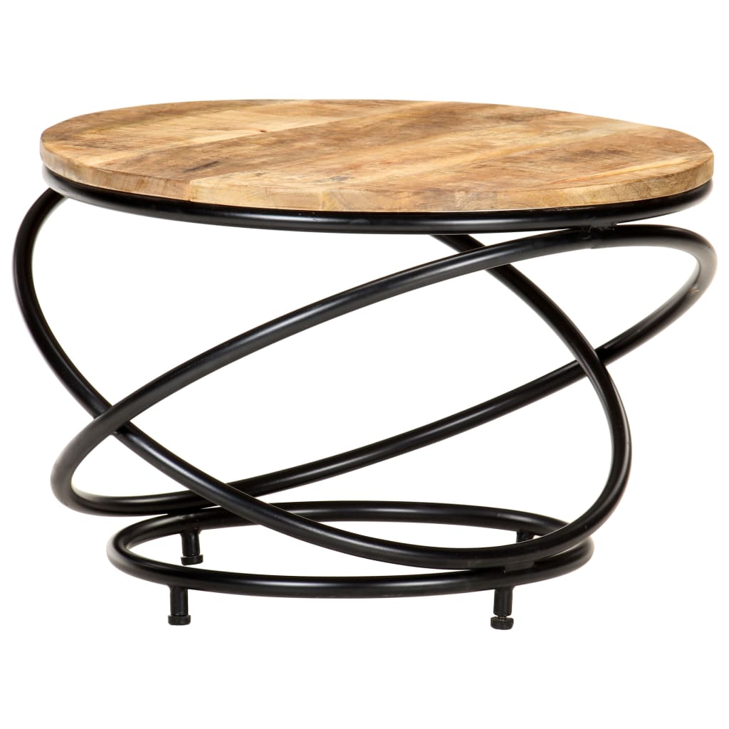 Table basse Noir 60x60x40 cm Bois massif de manguier brut - XIOS