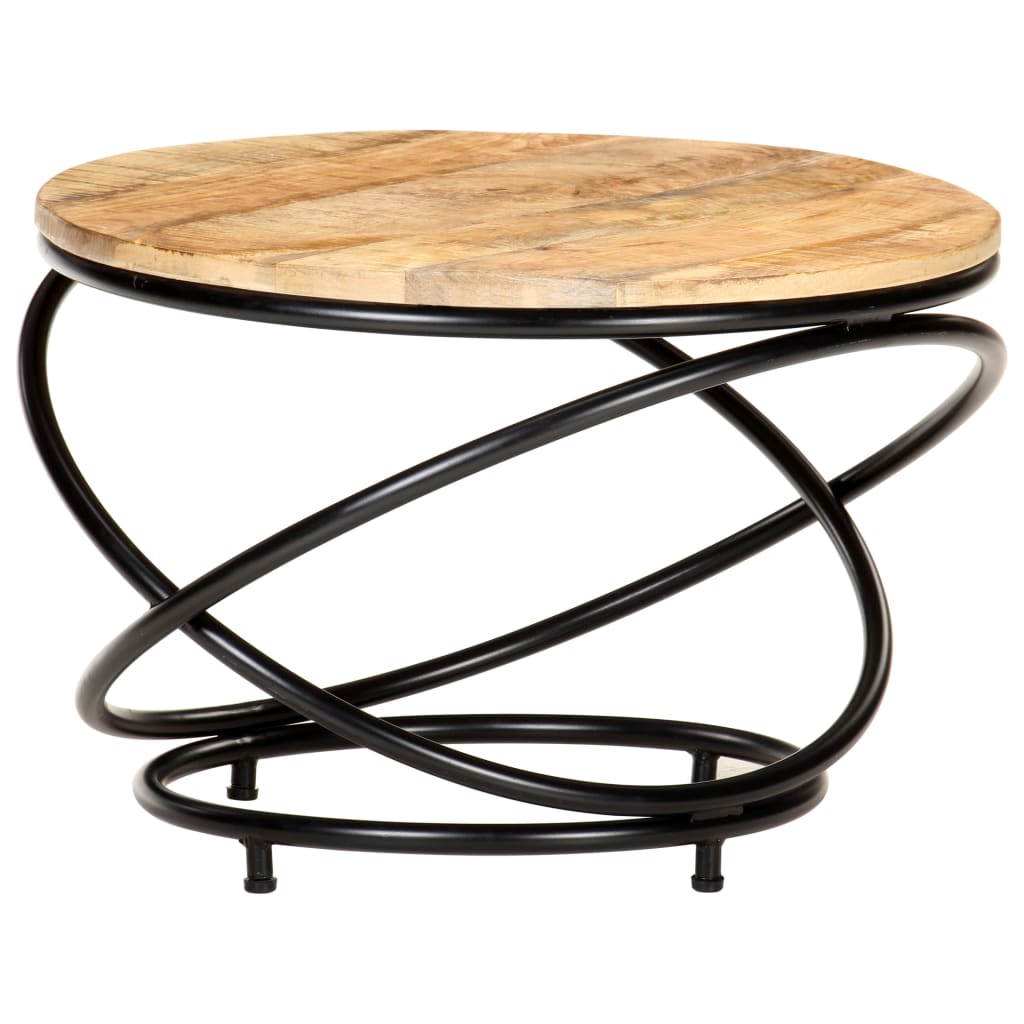 Table basse Noir 60x60x40 cm Bois massif de manguier brut - XIOS
