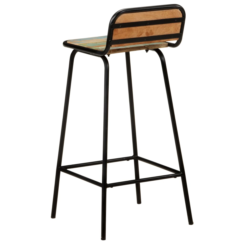 Chaises de bar lot de 2 bois de récupération solide - XIOS