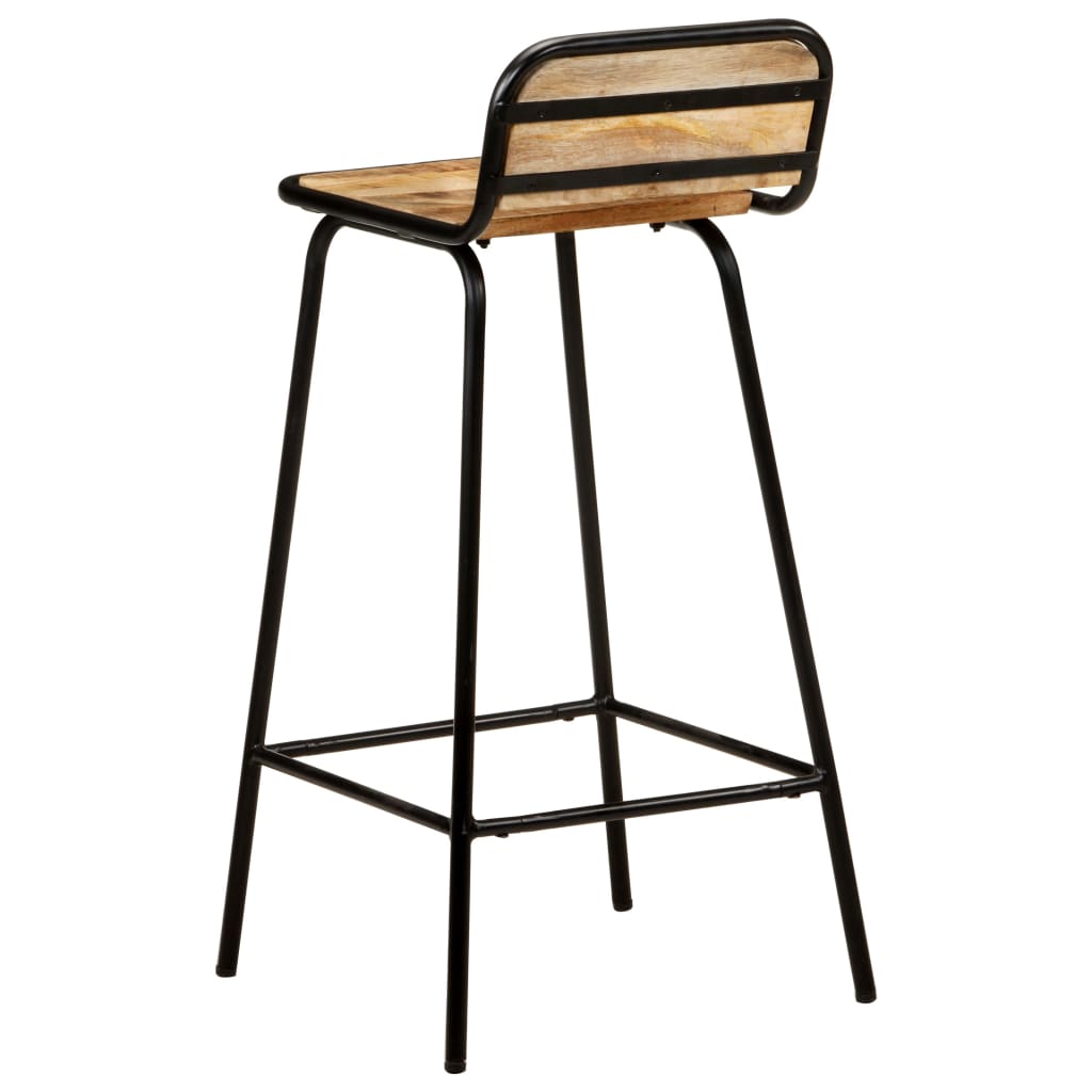 Chaises de bar lot de 4 bois de manguier solide - XIOS