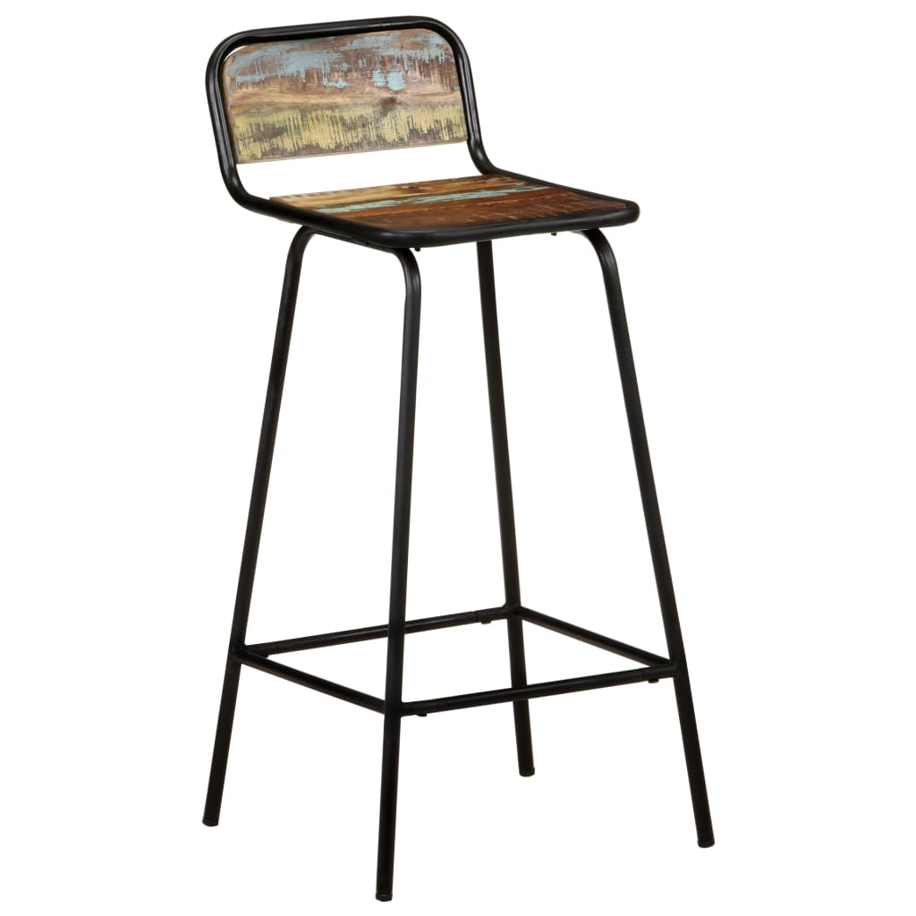 Chaises de bar lot de 4 bois de récupération solide - XIOS