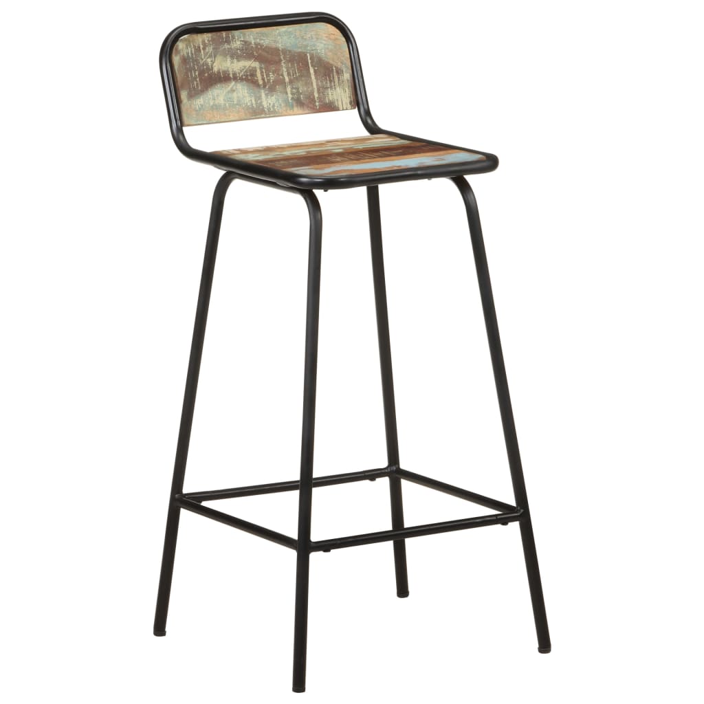 Chaises de bar lot de 4 bois de récupération solide
