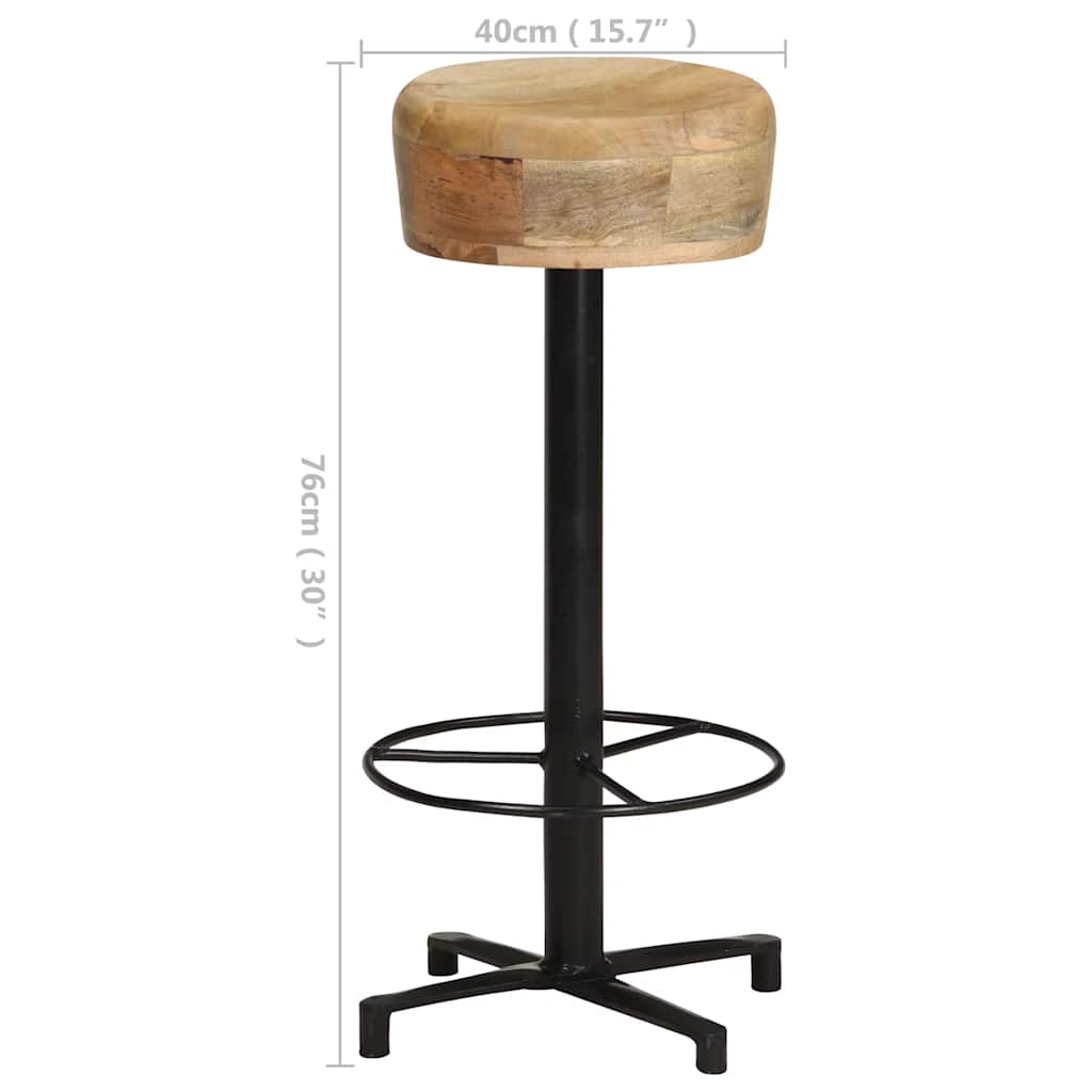 Tabourets de bar lot de 2 76 cm bois de manguier massif - XIOS