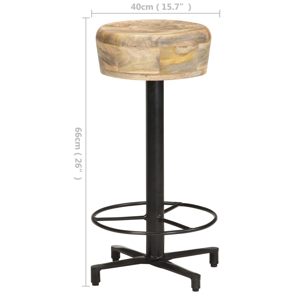 Tabourets de bar lot de 2 66 cm bois de manguier massif - XIOS