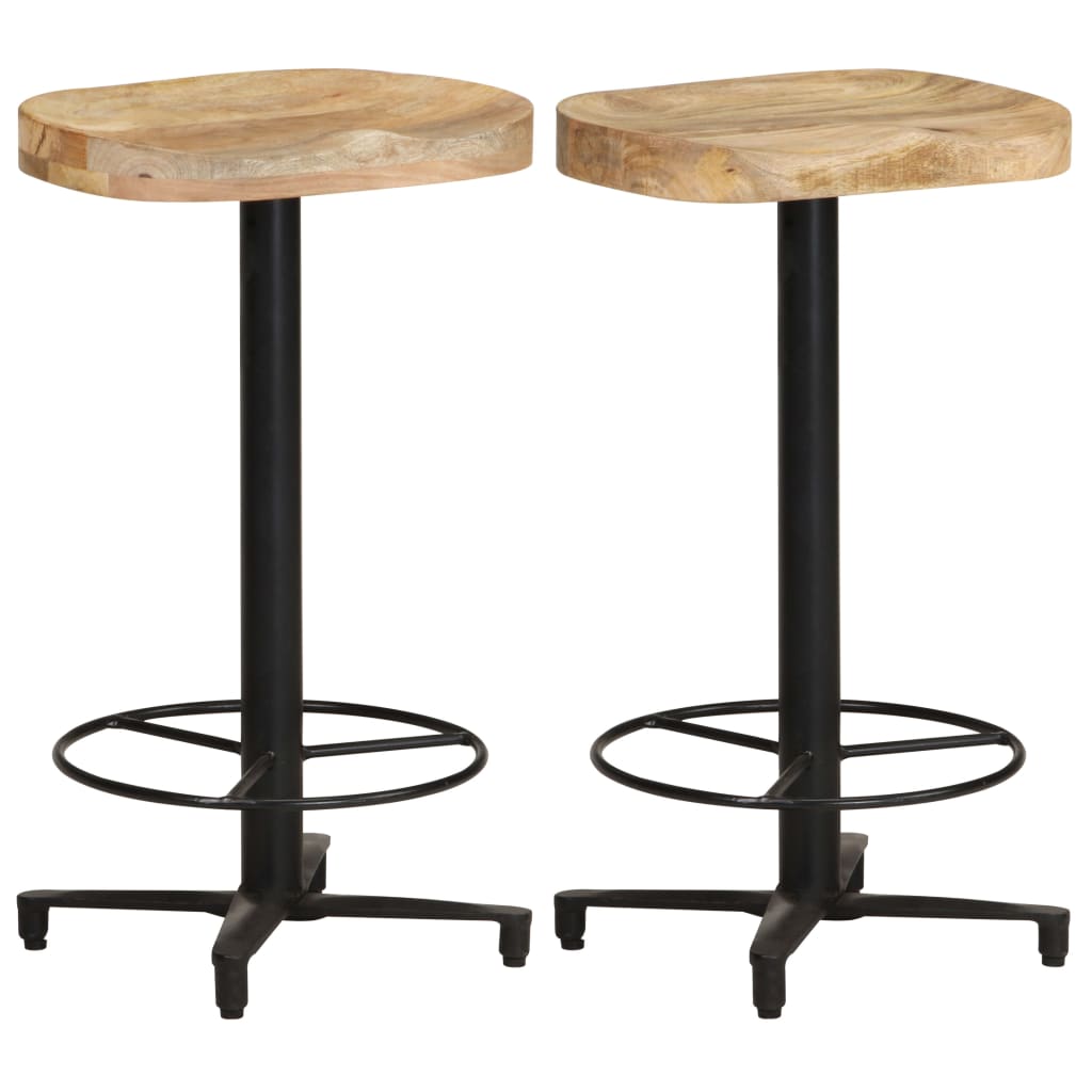 Tabourets de bar lot de 2 66 cm bois de manguier massif - XIOS