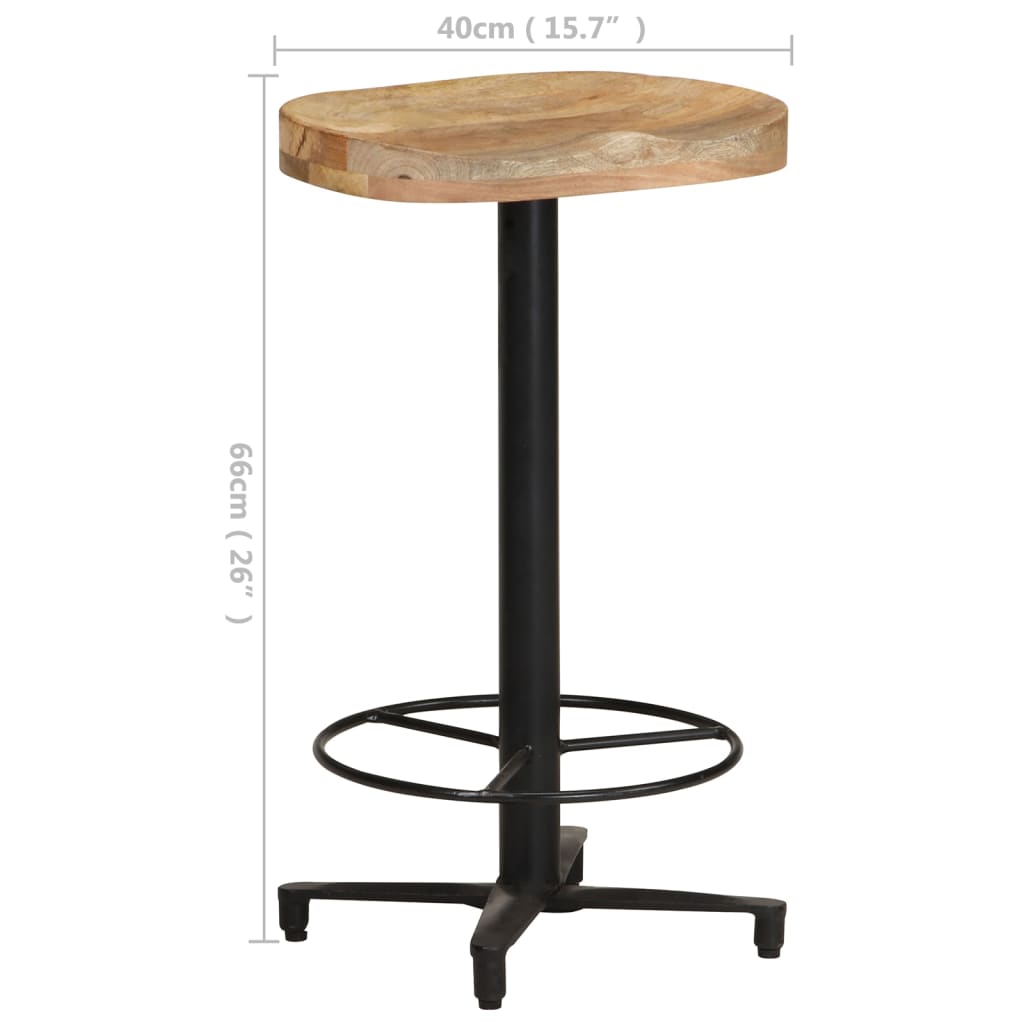 Tabourets de bar lot de 2 66 cm bois de manguier massif - XIOS