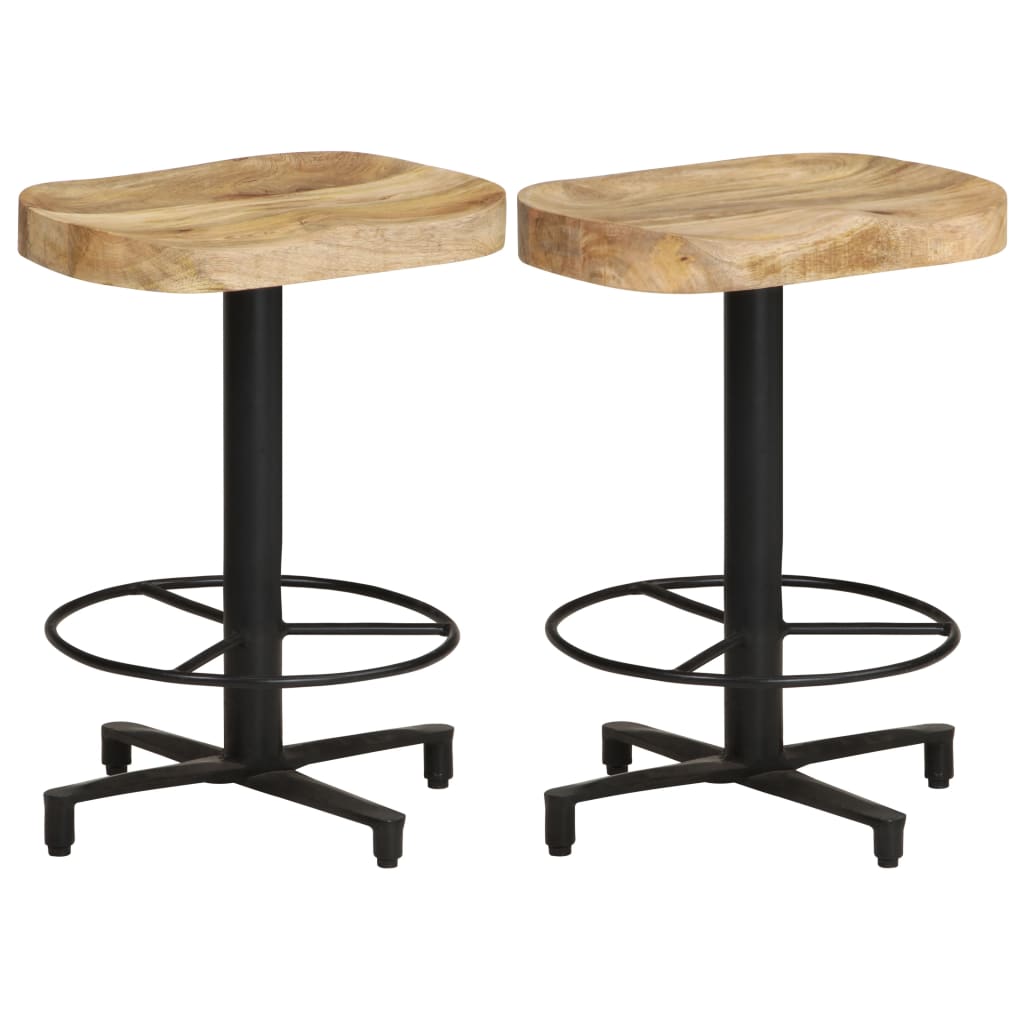 Tabourets de bar lot de 2 52 cm bois de manguier massif - XIOS