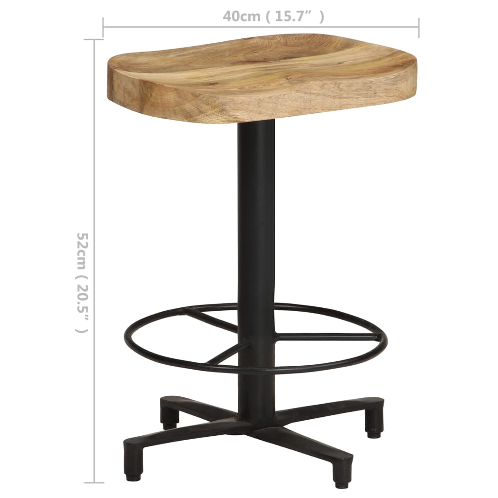 Tabourets de bar lot de 2 52 cm bois de manguier massif - XIOS