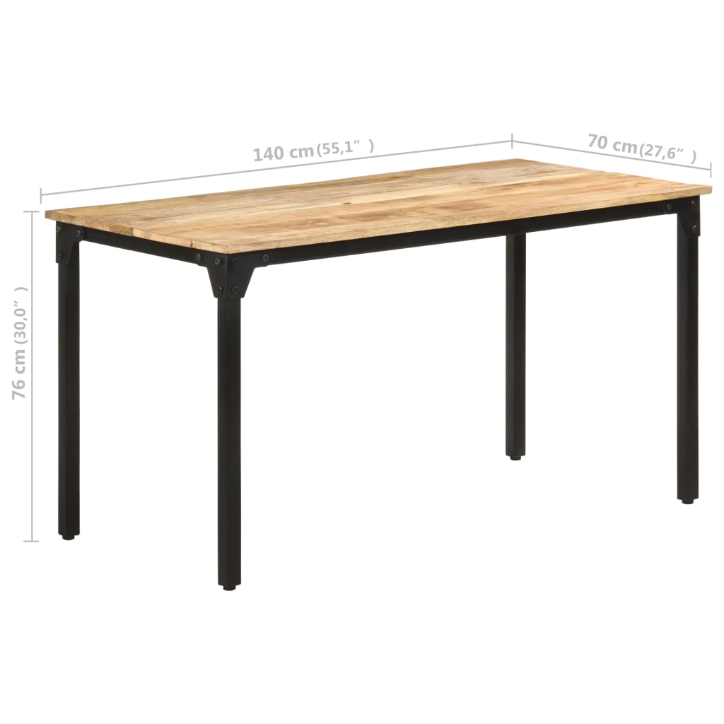 Table de salle à manger 140x70x76 cm Bois de manguier brut - XIOS