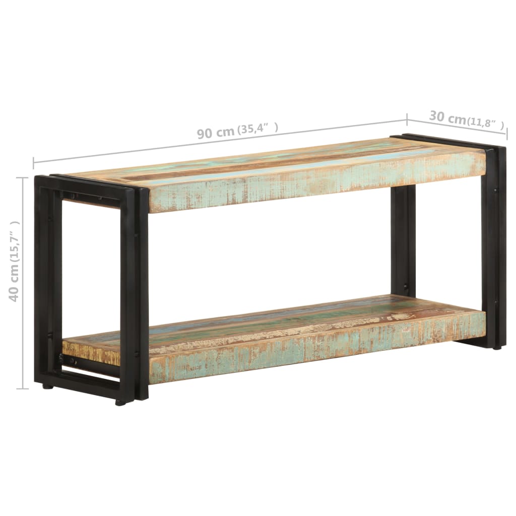 Meuble TV 90x30x40 cm Bois de récupération massif - XIOS