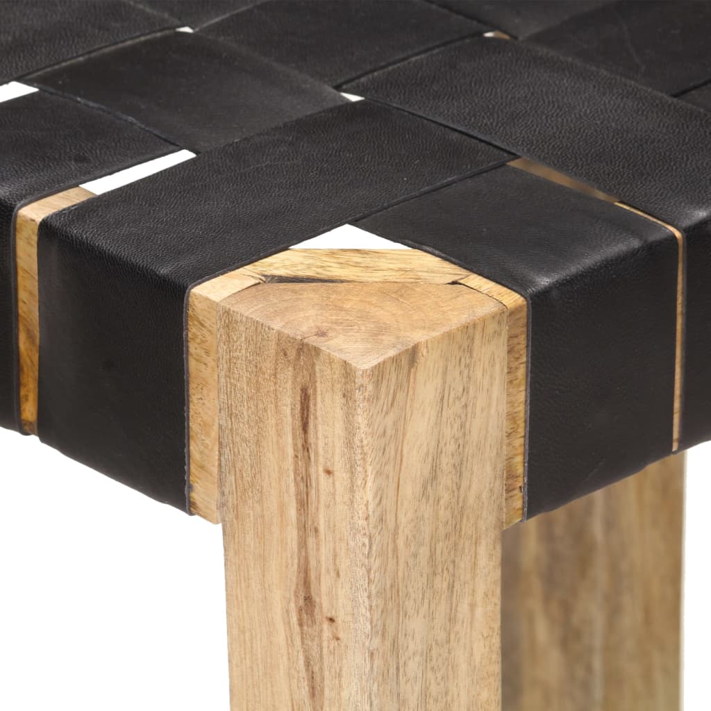 Tabourets de bar lot de 2 noir cuir véritable 75 cm - XIOS