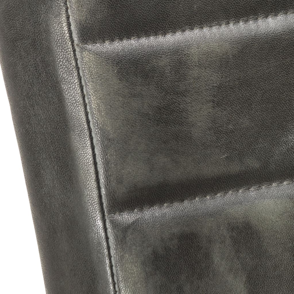 Chaises à manger cantilever lot de 2 gris cuir véritable - XIOS